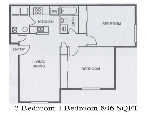 a floor plan of a house with a bedroom and a living room